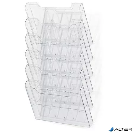 Katalógustartó, fali, A4, fekvő, 6 rekeszes, EXACOMPTA "Office", áttetsző