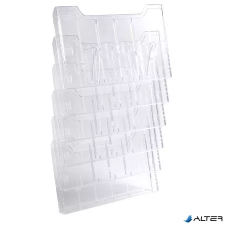 Katalógustartó, fali, A4, fekvő, 6 rekeszes, EXACOMPTA "Office", áttetsző