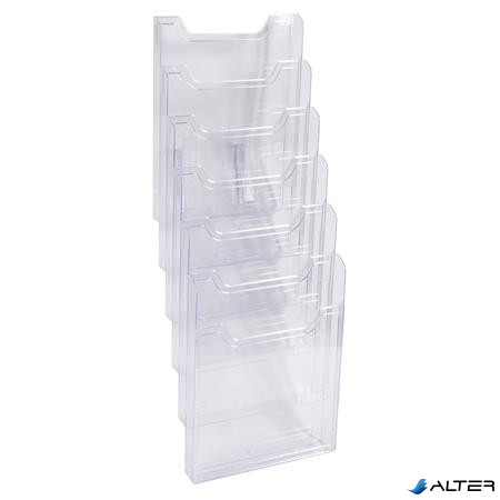 Katalógustartó, fali, A4, álló, 6 rekeszes, EXACOMPTA "Office", áttetsző