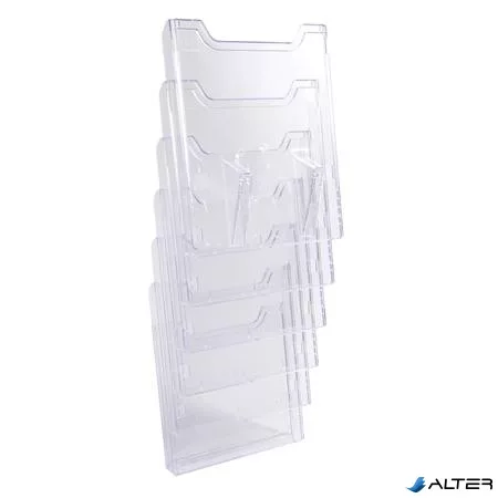 Katalógustartó, fali, A4, álló, 6 rekeszes, EXACOMPTA "Office", áttetsző
