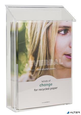 Katalógustartó, kültéri, tetővel, A4, álló, EXACOMPTA, áttetsző