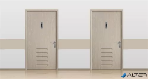 Információs tábla, öntapadó,4,4x16,5 cm, alumíniumhatású, EXACOMPTA, "Női"