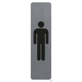   Információs tábla, öntapadó,4,4x16,5 cm, alumíniumhatású, EXACOMPTA, "Férfi"