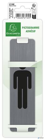 Információs tábla, öntapadó,4,4x16,5 cm, alumíniumhatású, EXACOMPTA, "Férfi"