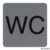 Információs tábla, öntapadó, 7,5x7,5 cm, alumíniumhatású, EXACOMPTA, "WC"