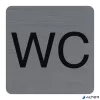 Információs tábla, öntapadó, 7,5x7,5 cm, alumíniumhatású, EXACOMPTA, "WC"