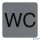 Információs tábla, öntapadó, 7,5x7,5 cm, alumíniumhatású, EXACOMPTA, "WC"