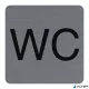 Információs tábla, öntapadó, 7,5x7,5 cm, alumíniumhatású, EXACOMPTA, "WC"