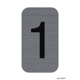   Információs tábla, öntapadó, 2,5x4,4 cm, alumíniumhatású, EXACOMPTA, 1-es