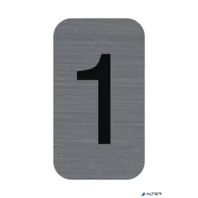   Információs tábla, öntapadó, 2,5x4,4 cm, alumíniumhatású, EXACOMPTA, 1-es