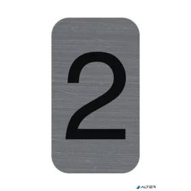   Információs tábla, öntapadó, 2,5x4,4 cm, alumíniumhatású, EXACOMPTA, 2-es
