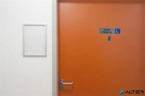 Információs tábla, öntapadó, 2,5x4,4 cm, alumíniumhatású, EXACOMPTA, 2-es