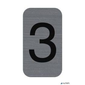   Információs tábla, öntapadó, 2,5x4,4 cm, alumíniumhatású, EXACOMPTA, 3-as