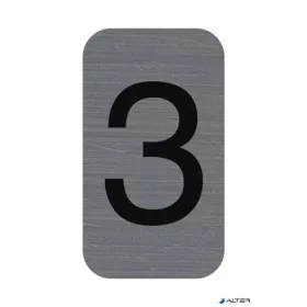   Információs tábla, öntapadó, 2,5x4,4 cm, alumíniumhatású, EXACOMPTA, 3-as