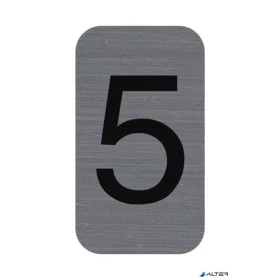   Információs tábla, öntapadó, 2,5x4,4 cm, alumíniumhatású, EXACOMPTA, 5-ös