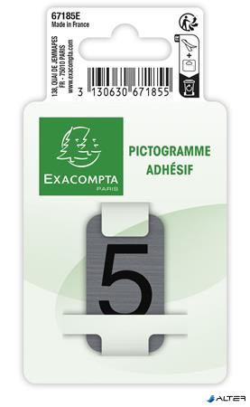 Információs tábla, öntapadó, 2,5x4,4 cm, alumíniumhatású, EXACOMPTA, 5-ös
