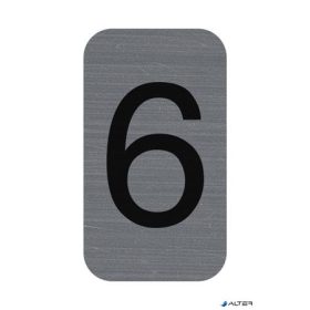   Információs tábla, öntapadó, 2,5x4,4 cm, alumíniumhatású, EXACOMPTA, 6-os