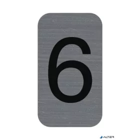   Információs tábla, öntapadó, 2,5x4,4 cm, alumíniumhatású, EXACOMPTA, 6-os