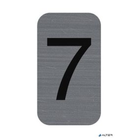   Információs tábla, öntapadó, 2,5x4,4 cm, alumíniumhatású, EXACOMPTA, 7-es