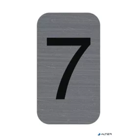  Információs tábla, öntapadó, 2,5x4,4 cm, alumíniumhatású, EXACOMPTA, 7-es