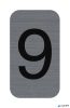 Információs tábla, öntapadó, 2,5x4,4 cm, alumíniumhatású, EXACOMPTA, 9-es