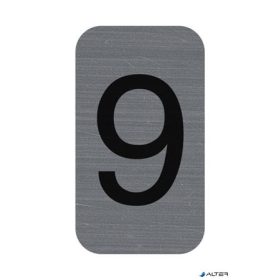   Információs tábla, öntapadó, 2,5x4,4 cm, alumíniumhatású, EXACOMPTA, 9-es