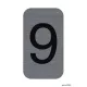 Információs tábla, öntapadó, 2,5x4,4 cm, alumíniumhatású, EXACOMPTA, 9-es