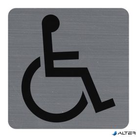   Információs tábla, öntapadó, 7,5x7,5 cm, alumíniumhatású, EXACOMPTA, 'Mozgáskorlátozottak részére'