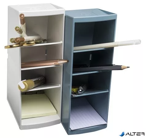 Asztali rendező, multifunkciós, 4 rekeszes, 8x23x11 cm, EXACOMPTA "Autentik", fehér