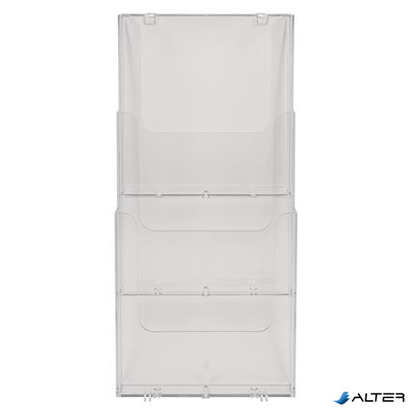 Katalógustartó, fali, A4, álló, 3 rekeszes, EXACOMPTA "Office", áttetsző