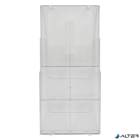 Katalógustartó, fali, A4, álló, 3 rekeszes, EXACOMPTA "Office", áttetsző