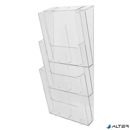 Katalógustartó, fali, A4, álló, 3 rekeszes, EXACOMPTA "Office", áttetsző