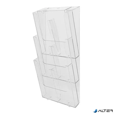 Katalógustartó, fali, A4, álló, 3 rekeszes, EXACOMPTA "Office", áttetsző