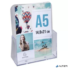   Katalógustartó, asztali, A5, álló, 1 rekeszes, EXACOMPTA "Office", áttetsző