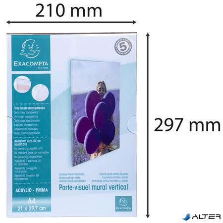 Információs tábla, fali, A4, EXACOMPTA, álló