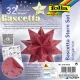 Bascetta csillag készlet, 14,5x14,5 cm, 90 g, 32 lap, FOLIA, piros-dzsungel