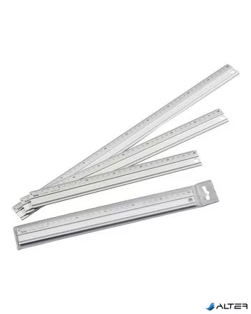 Vonalzó, aluminium, csúszásgátlós, 50 cm, FOLIA