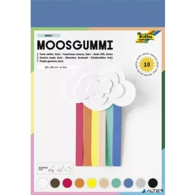   Moosgumi, 20x29 cm, 10 lap, FOLIA 'Basic', 10 különböző szín