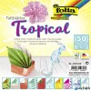 Origami papír, 15x15 cm, 80 g, 50 lap, FOLIA "Tropical", 10 különböző minta