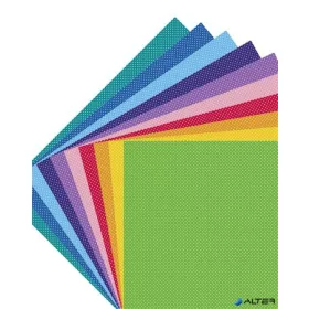   Dekorkarton, 2 oldalas, 50x70 cm, 300 g, 10 lap, FOLIA "Dots Small", pöttyös, 10 különböző szín