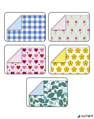 Origami papír, 15x15 cm, 80 g, 50 lap, FOLIA 'Sweet', 5 különböző minta