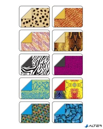Origami papír, 15x15 cm, 80 g, 50 lap, FOLIA 'Wildlife', 10 különböző minta