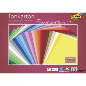   Dekorkarton, 2 oldalas, 50x70cm, 220 g, 25 lap, FOLIA, vegyes színek