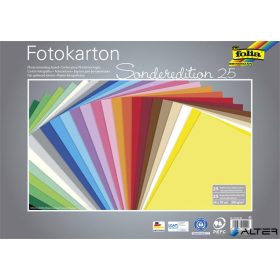   Dekorkarton, 2 oldalas, 50x70 cm, 300 g, 25 lap, FOLIA, vegyes színek