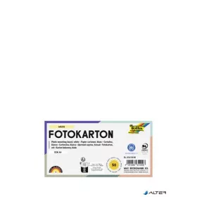 Dekorkarton, 2 oldalas, A4, 300 g, 50 lap, FOLIA, fehér
