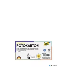 Dekorkarton, 2 oldalas, A4, 300 g, 50 lap, FOLIA, fehér