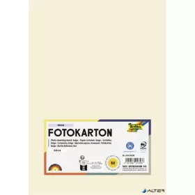Dekorkarton, 2 oldalas, A4, 300 g, 50 lap, FOLIA, bézs