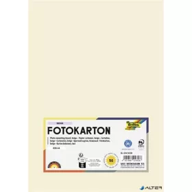 Dekorkarton, 2 oldalas, A4, 300 g, 50 lap, FOLIA, bézs