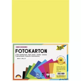   Dekorkarton, 2 oldalas, A4, 300 g, 10x5 lap, FOLIA, vegyes színek