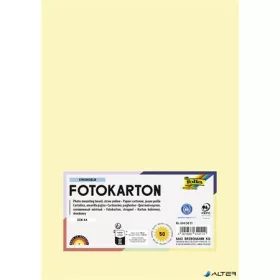   Dekorkarton, 2 oldalas, A4, 300 g, 50 lap, FOLIA, szalmasárga